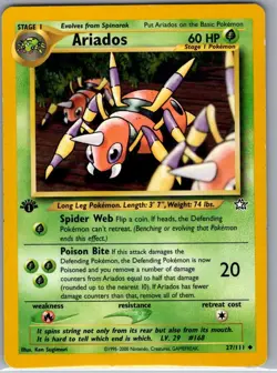 Ariados 1st Edition 27/111 Non Holo Neo Genesis - Pokemon Card - LP - Image 1