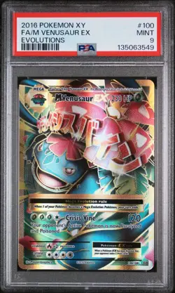M Venusaur EX 100/108 - PSA 9 MINT - 2016 Pokemon XY Evolutions Full Art Holo - Image 1