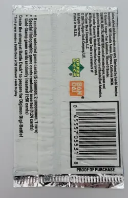 DIGIMON DIGI-BATTLE CARD GAME 2000 BAN DAI BOOSTER PACK SERIES 1 FACTORY SEALED - Image 2