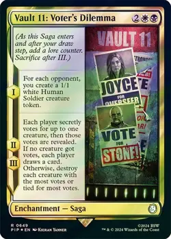 Vault 11: Voter's Dilemma SURGE FOIL - 0649 - Rare - Fallout PIP MTG - Image 1
