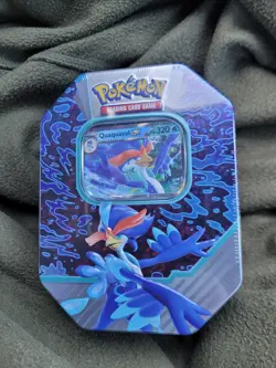 Pokemon TCG Quaquaval ex tin 2023 new sealed 4 pack Booster plus holo - Image 1