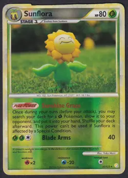 Pokemon Sunflora 31/123 Reverse Holo HeartGold SoulSilver Yuka Morii - Image 1
