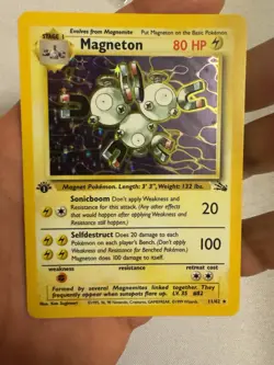 1999 Pokemon - 1st Edition Magneton Holo Rare - Fossil 11/62 WOTC - Image 1