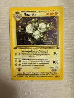 1999 Pokemon - 1st Edition Magneton Holo Rare - Fossil 11/62 WOTC - Image 2