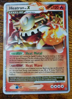 Heatran LV.X 97/100 Stormfront Holo Pokemon Card VLP - Image 1