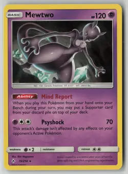 Mewtwo 75/214 Pokemon Unbroken Bonds Rare Card Lightly Played (LP) 1 - Image 1