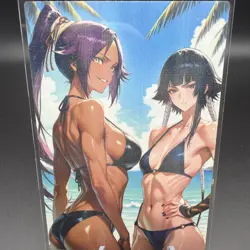 Yoruichi & Soifon Anime Waifu Card Doujin ACG Goddess Holo - Image 1