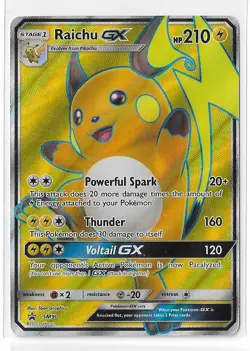 Raichu GX SM90 Black Star Promo Sun & Moon Full Art FA Pokemon TCG Card NM - Image 1