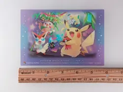 Jirachi Rowlet Victini Pikachu - Pokemon Center Tohoku Clear Card From Japan - Image 2