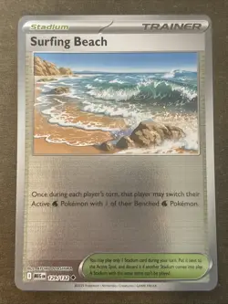 Surfing Beach 129/132 Me01: Mega Evolution Reverse Holo Pokemon TCG NM - Image 1
