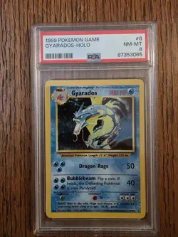 Pokemon TCG Gyarados Base Set Holo Rare PSA 8 #6 100HP Mitsuhiro Arita 1999 - Image 1