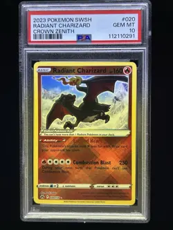 Radiant Charizard Pokemon 020/159 Crown Zenith Holo PSA 10 - Image 1