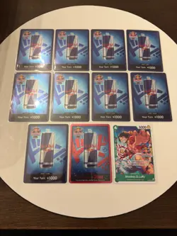 Red Bull X One Piece Card Game Double Don!! Monkey D Luffy Promo + Foil Don Set - Image 1