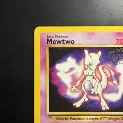 Pokemon Vintage Promo Mewtwo #3 WotC Black Star Kid’s WB Movie Promo Card - Image 2