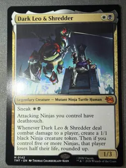 1x MTG TMNT Mythic rare Dark Leo & Shredder #0142 NM x1 - Image 1