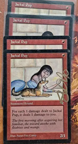 Mtg Tempest Autographed Jackal Pup x4 - Playset! Susan Van Camp - Image 1