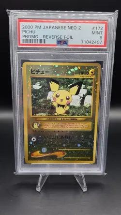 Pichu No.172 [Reverse Holo] — PSA 9 — Neo Premium File 2 — Japanese Pokemon Card - Image 1