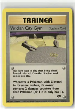 Pokemon Viridian City Gym 123/132 Unlimited Gym Challenge Uncommon - Image 1