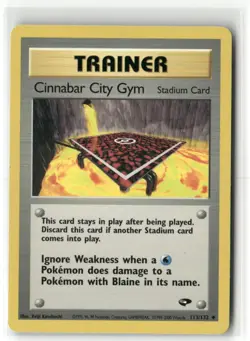 Pokemon Cinnabar City Gym 113/132 Unlimited Gym Challenge Uncommon - Image 1