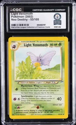 2002 POKEMON NEO DESTINY #53/105 LIGHT VENOMOTH CGC AUTHENTIC - Image 1