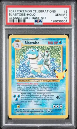 2021 POKEMON CELEBRATIONS CLASSIC COLL #2 BLASTOISE-HOLO PSA 10 - Image 1