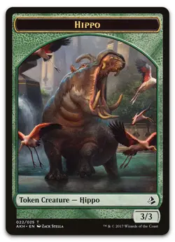 Hippo Token #22 (LP) Amonkhet AKH Magic MTG - Image 1