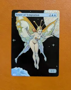 Frazetta Themed Sower Of Temptation - Altered Art Mtg Hand Painted EDH Commander - Image 1