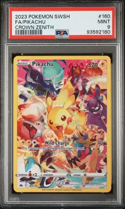 Pokemon Pikachu 160/159 Full Art Crown Zenith PSA 9 - Image 1