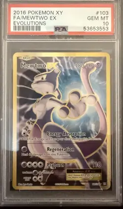 Pokemon XY Evolutions Mewtwo EX #103/108 2016 Full Art PSA 10 - Image 1