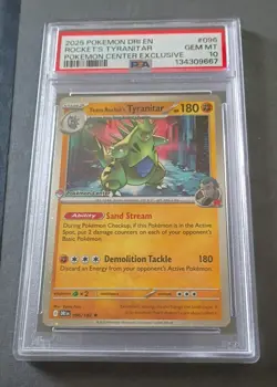 PSA 10 GEM MINT Pokemon Team Rocket's Tyranitar Pokemon Center Stamped Promo - Image 1