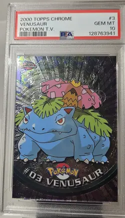 2000 Topps Chome VENUSAUR # 3 PSA - 10 POKEMON TV - Image 5