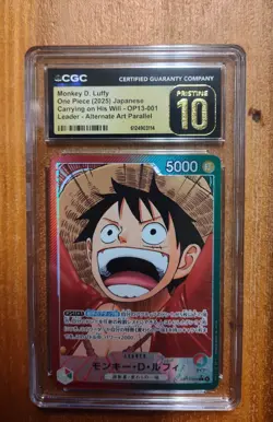 Monkey D Luffy Carrying On His Will Op13-001 Leader Alt Art Para CGC Pristine 10 - Image 1