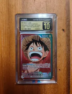 Monkey D Luffy Carrying On His Will Op13-001 Leader Alt Art Para CGC Pristine 10 - Image 3