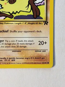 Mankey- 1st Edition Team Rocket Vintage Pokemon Card 61/82 - NM - Image 5