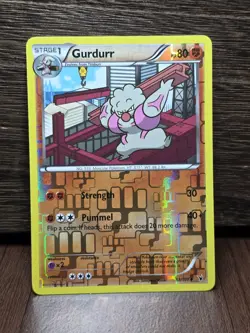 Pokemon 2011 Near Mint NM Gurdurr Noble Victories REVERSE 63/101 Card - Image 1