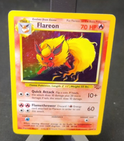 1999 Pokemon Flareon 3/64 Jungle Holo Rare Ink Error WOTC LP - Image 1