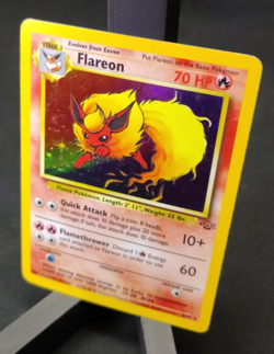 1999 Pokemon Flareon 3/64 Jungle Holo Rare Ink Error WOTC LP - Image 3