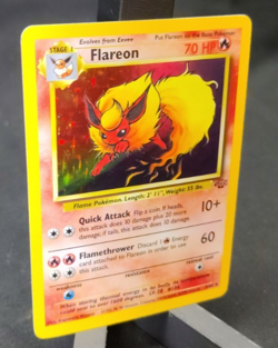 1999 Pokemon Flareon 3/64 Jungle Holo Rare Ink Error WOTC LP - Image 4