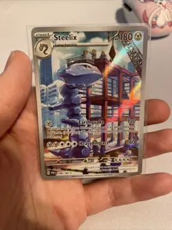 Pokemon TCG Steelix Paradox Rift Holo Card 208/182 Illustration Rare, Near Mint - Image 3
