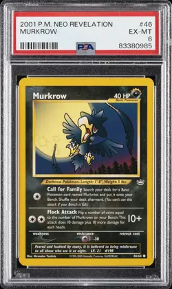 2001 POKEMON NEO REVELATION #46 MURKROW PSA 6 - Image 1