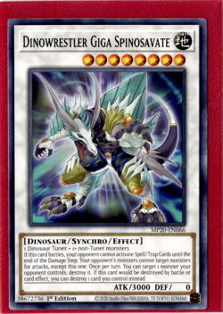3x Dinowrestler Giga Spinosavate | MP20-EN066 | Yu-Gi-Oh! TCG - Image 1