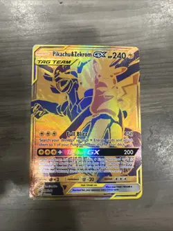 Pikachu & Zekrom GX SM248 Holo Black Star Promo Card NM Condition - Image 1