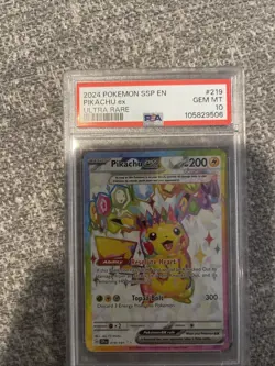 PIKACHU EX 219/191 PSA 10 SURGING SPARKS ULTRA RARE POKEMON CARD ENGLISH - Image 1