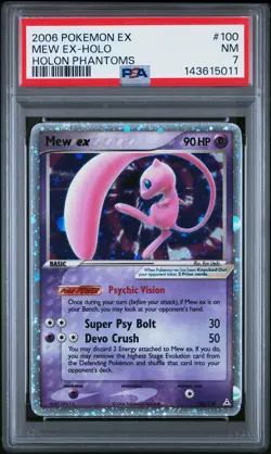 2006 POKEMON EX HOLON PHANTOMS #100 MEW EX-HOLO PSA 7 - Image 1