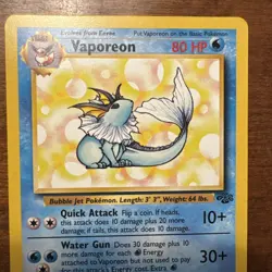 Pokemon TCG Vaporeon Jungle 28/64 Rare 1999 Wizards Base Set Non-Holo Card LP - Image 4