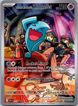Team Rocket's Wobbuffet #203 Scarlet & Violet Promo Cards Holo Pokemon NM (C) - Image 1
