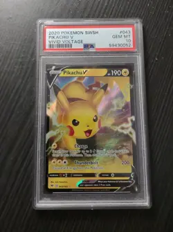 2020 Pokemon Sword & Shield Vivid Voltage - Pikachu V #043/185 - PSA 10 GEM MINT - Image 1