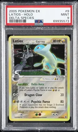2005 POKEMON EX DELTA SPECIES #9 LATIOS-HOLO PSA 9 - Image 1