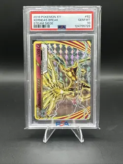 PSA GEM Mint 10 - 2016 POKEMON XY STEAM SIEGE STEAM SIEGE 82 XERNEAS BREAK - Image 1