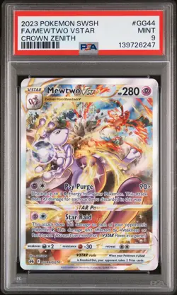 PSA 9 MEWTWO VSTAR GG44/GG70 SWORD SHIELD CROWN ZENITH POKEMON - Image 1